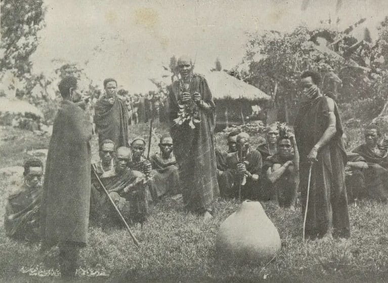 Agikuyu people performing a cultural ritual ceremony.