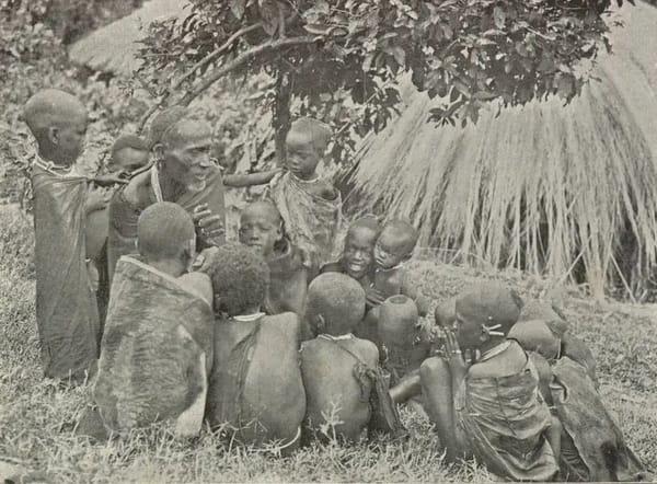 A kikuyu elder entertaining children